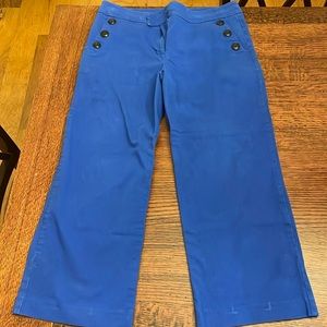 Bright blue Loft outlet wide leg crop pants. Size 10.